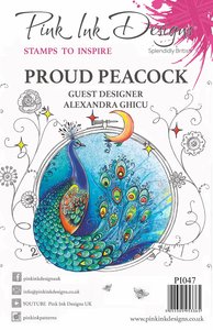 Sellos Pink Ink Designs s/ A Ghicu mod. Proud Peacock